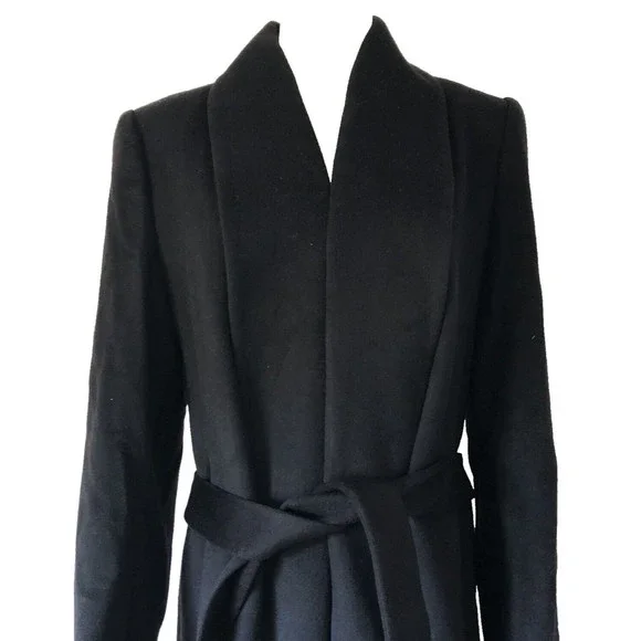Pure Cashmere wrap wool coat - Picture 2 of 9